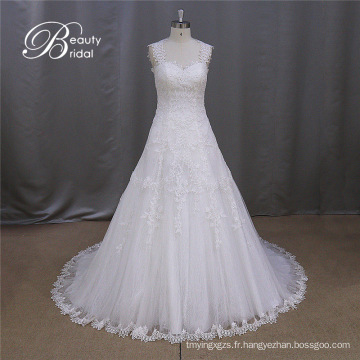 A-ligne de mariage nuptiale 2016 robe robe Appliques